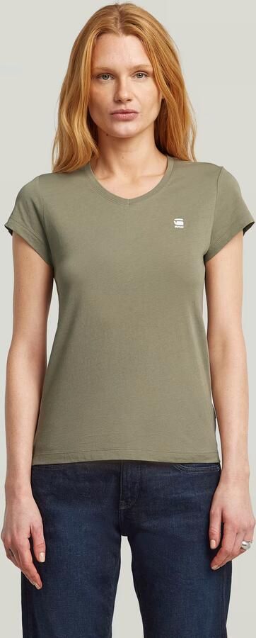 G-Star RAW Eyben Slim V-Hals Top 2.0 Groen Dames - Foto 13
