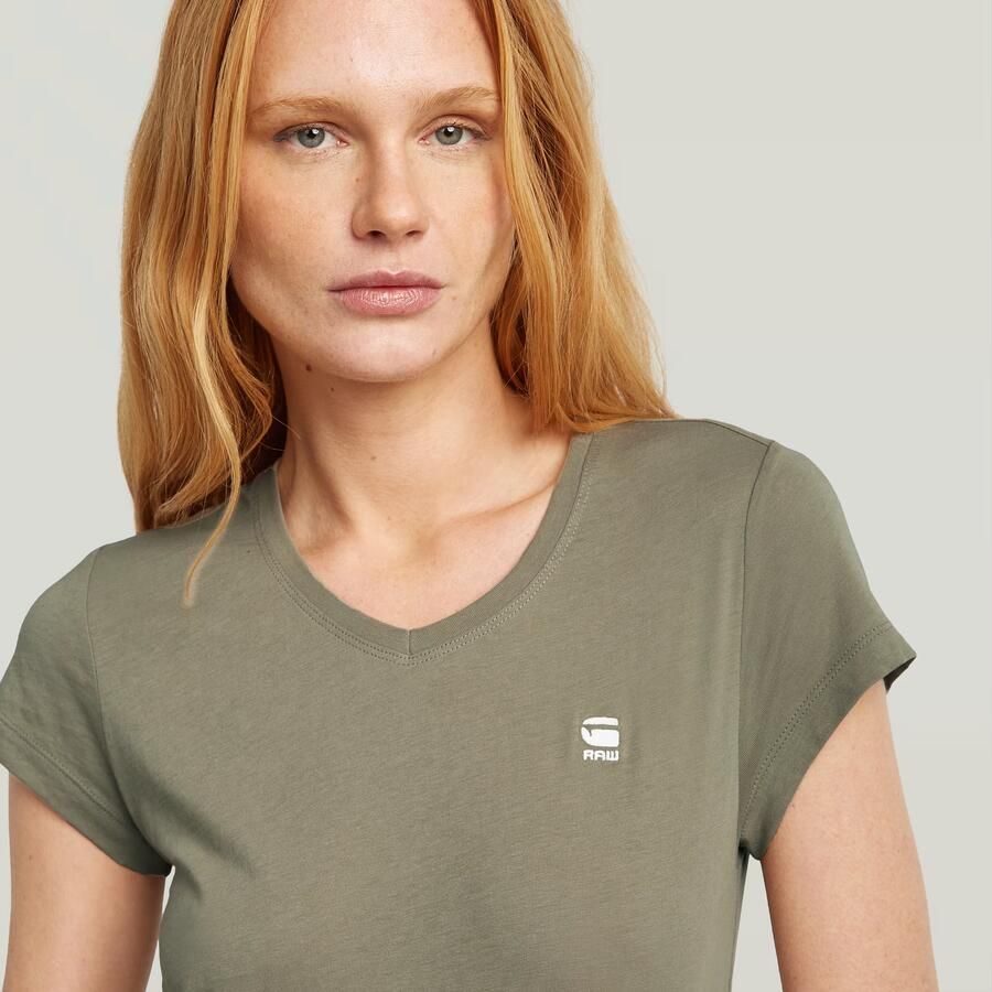 G-Star RAW Eyben Slim V-Hals Top 2.0 Groen Dames