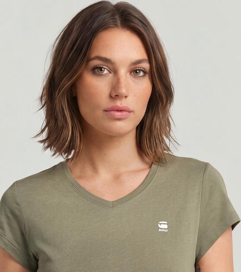 G-Star RAW Eyben Slim V-Hals Top 2.0 Groen Dames - Foto 4