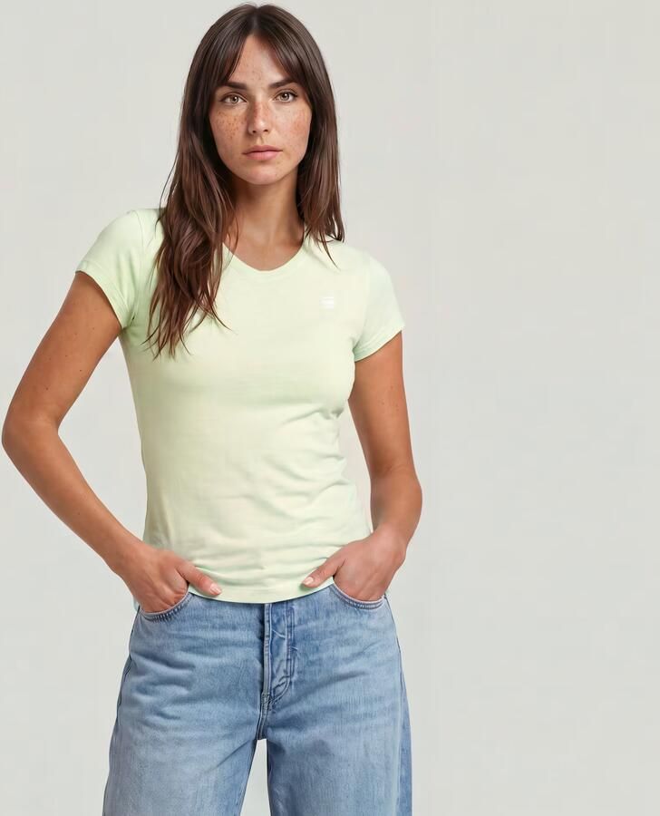 G-Star RAW Eyben Slim V-Hals Top 2.0 Groen Dames - Foto 8