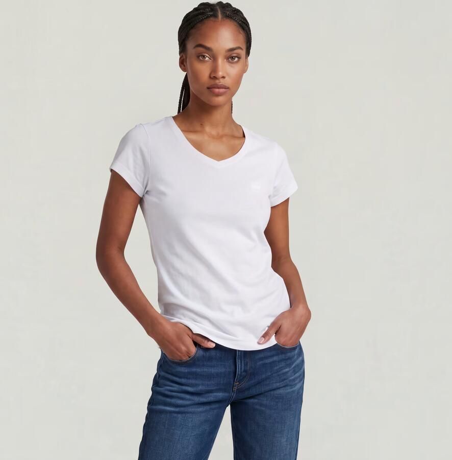 G-Star Raw T-shirt Korte Mouw T-shirt slim col V femme Eyben - Foto 4