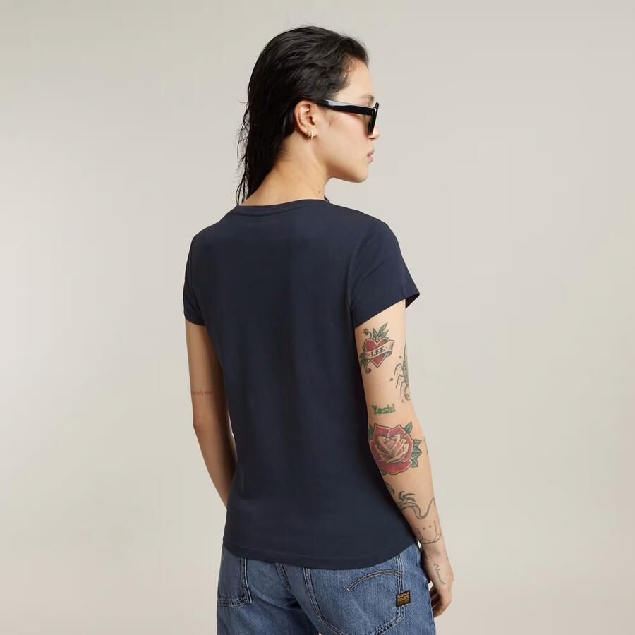 G-Star RAW Eyben Slim V-Neck Top 2.0 Donkerblauw Dames - Foto 4