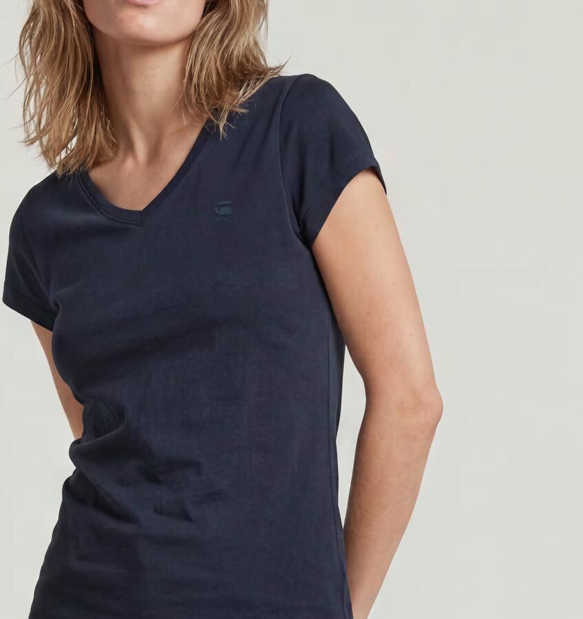 G-Star RAW Eyben Slim V-Neck Top 2.0 Donkerblauw Dames - Foto 11