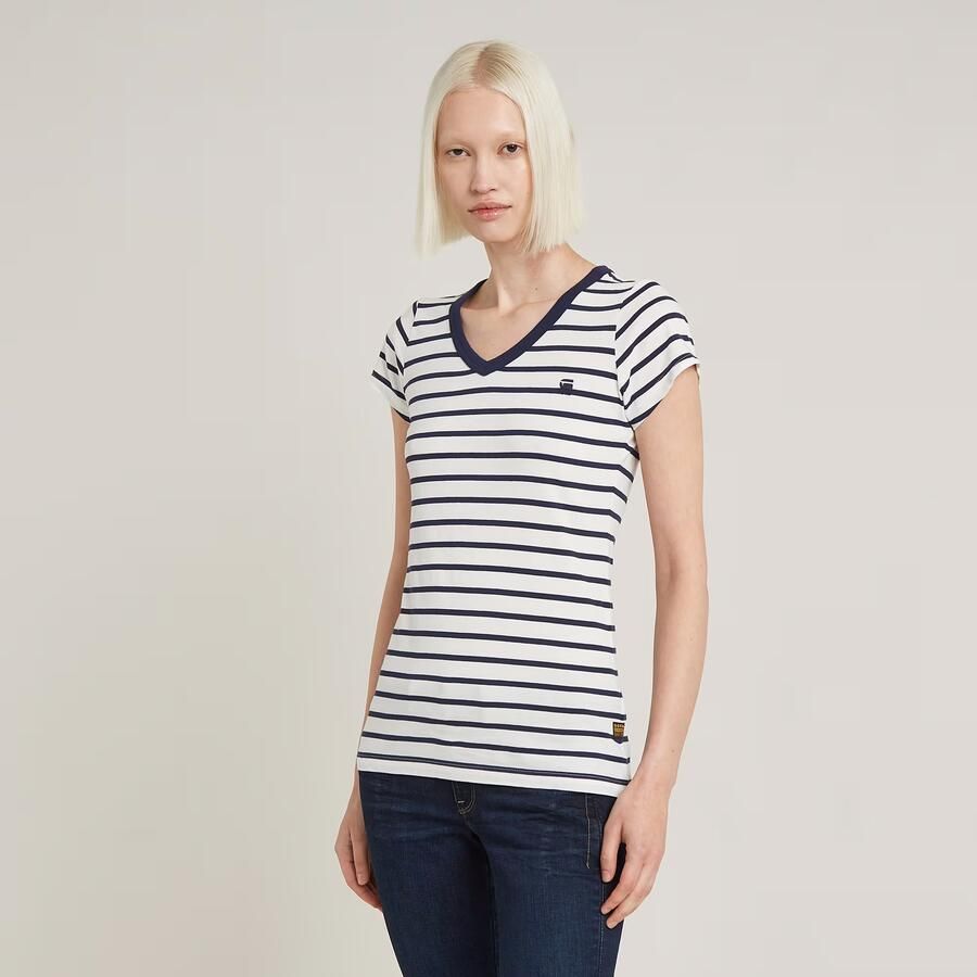 G-Star RAW Shirt met V-hals Eyben Slim Top met kleine -logoprint op borsthoogte - Foto 2
