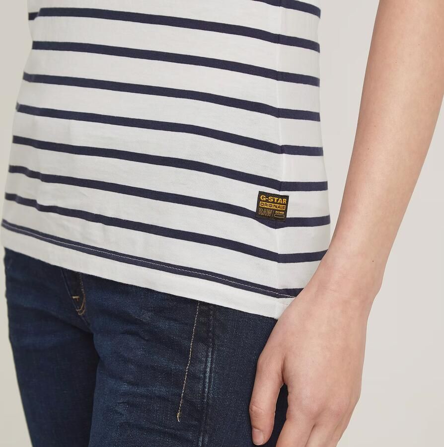 G-Star RAW Shirt met V-hals Eyben Slim Top met kleine -logoprint op borsthoogte - Foto 7