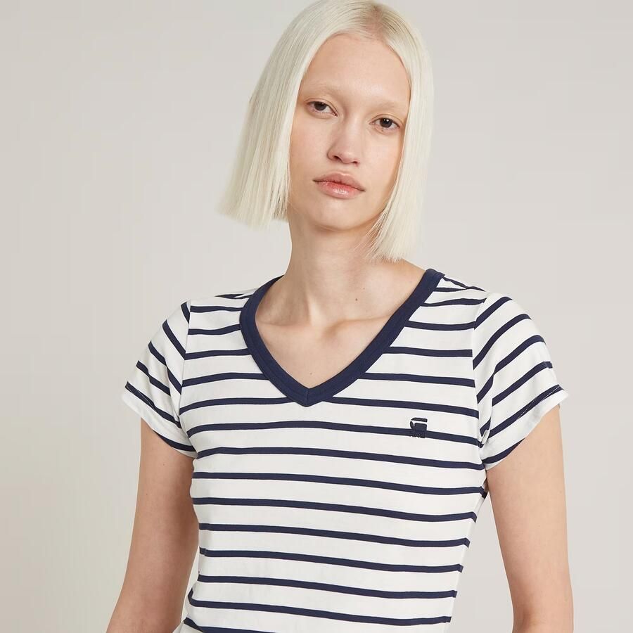G-Star RAW Shirt met V-hals Eyben Slim Top met kleine -logoprint op borsthoogte - Foto 5