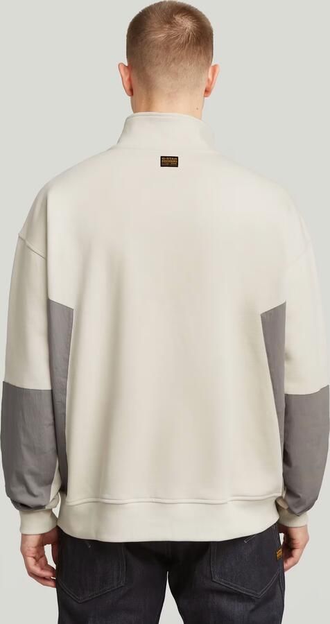 G-Star RAW Fabric Mix Half Zip Sweater Wit Heren - Foto 4