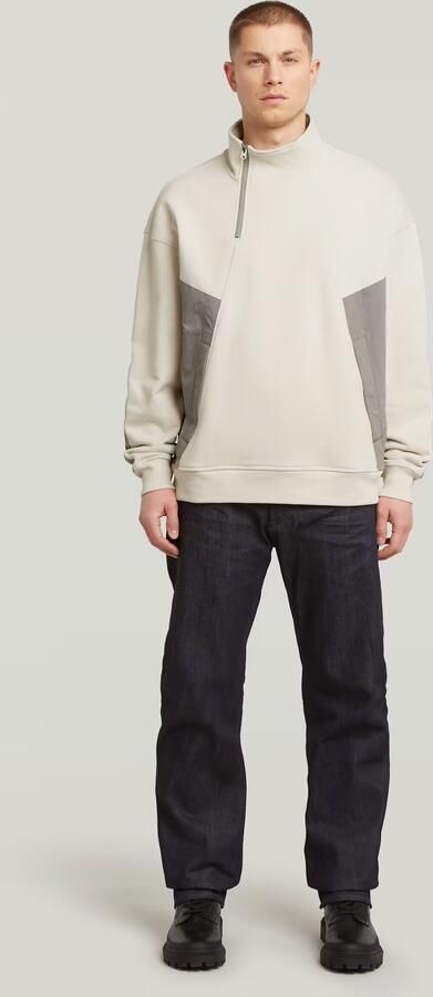 G-Star RAW Fabric Mix Half Zip Sweater Wit Heren - Foto 5