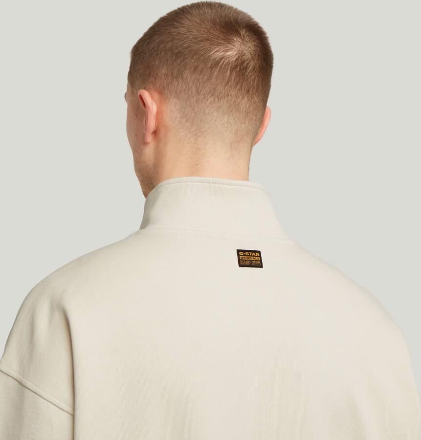 G-Star RAW Fabric Mix Half Zip Sweater Wit Heren - Foto 2