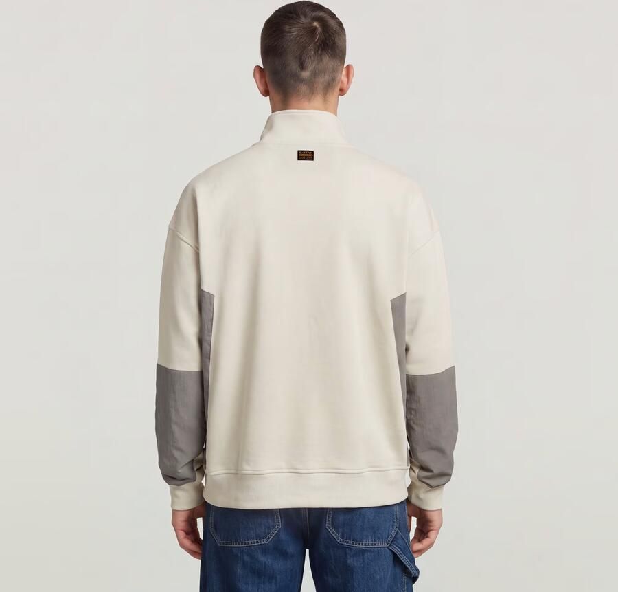 G-Star RAW Fabric Mix Half Zip Sweater Wit Heren - Foto 3