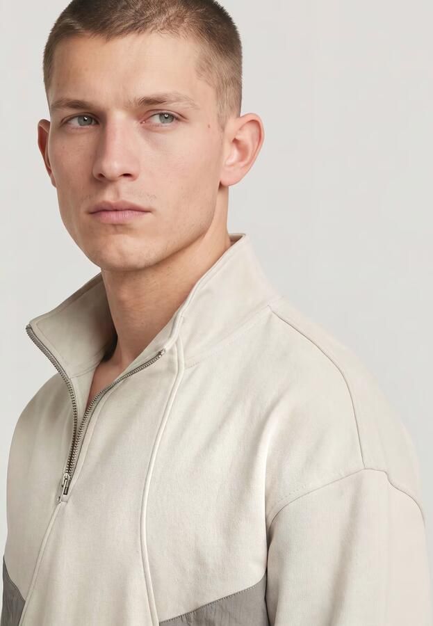 G-Star RAW Fabric Mix Half Zip Sweater Wit Heren - Foto 4