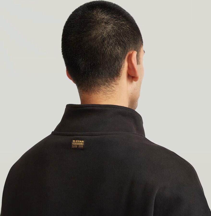 G-Star RAW Fabric Mix Half Zip Sweater Zwart Heren - Foto 2