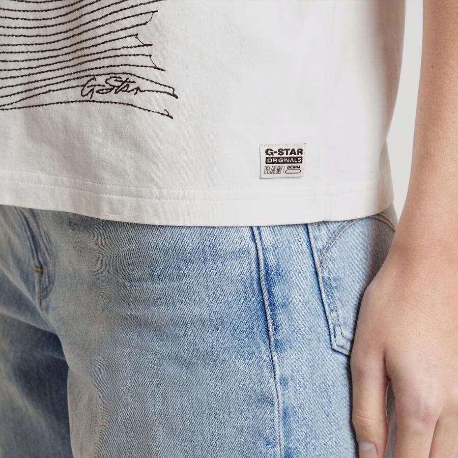 G-Star RAW Faux Embro Loose Top Wit Dames - Foto 3