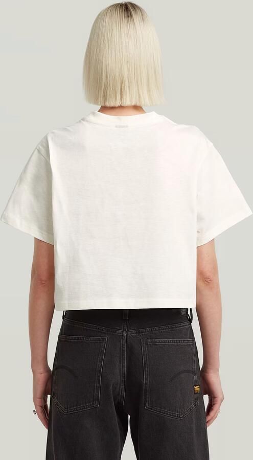 G-Star RAW Felt Logo Boxy T-shirt Wit Dames - Foto 4