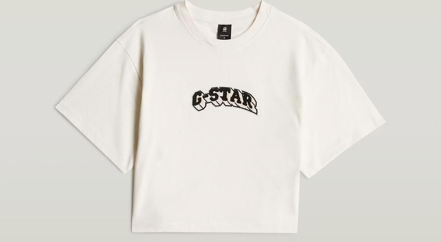 G-Star RAW Felt Logo Boxy T-shirt Wit Dames - Foto 5