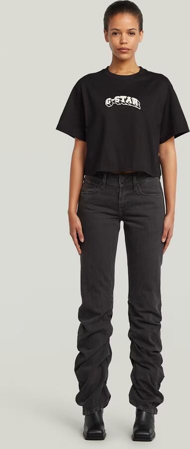 G-Star RAW Felt Logo Boxy T-shirt Zwart Dames - Foto 4