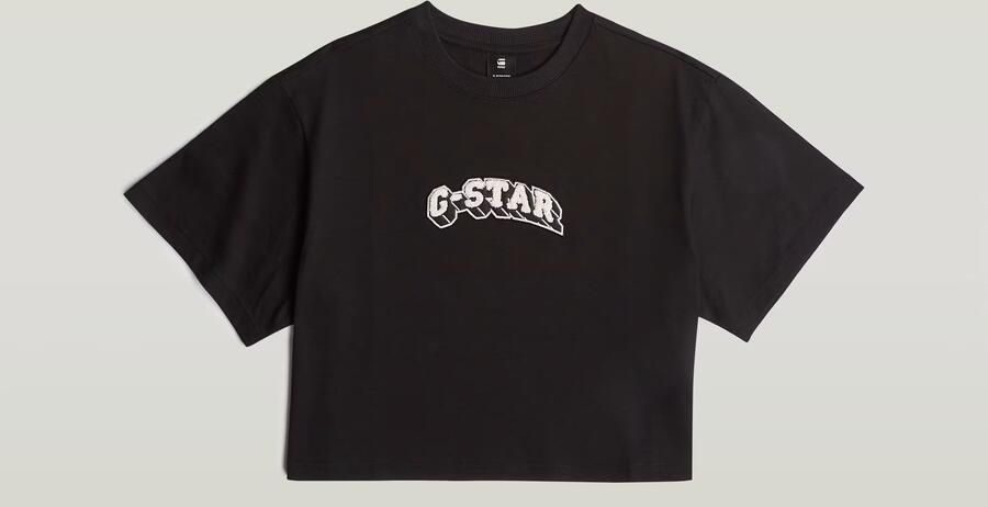 G-Star RAW Felt Logo Boxy T-shirt Zwart Dames - Foto 3