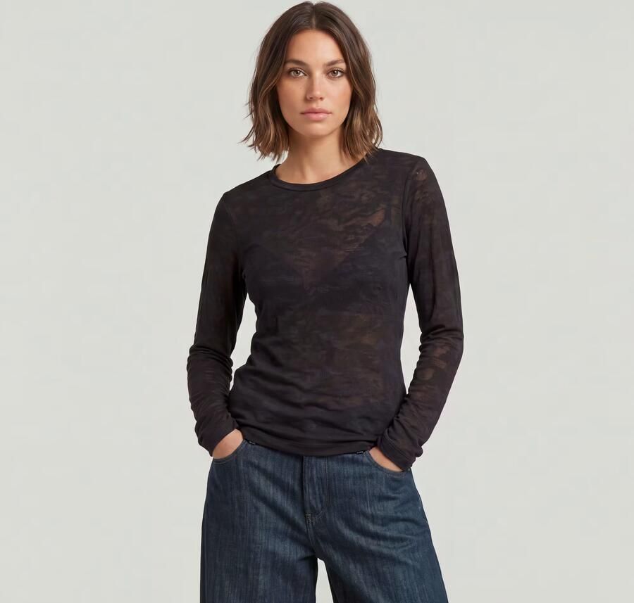 G-Star RAW Fine Lace AOP Slim Top Meerkleurig Dames - Foto 3