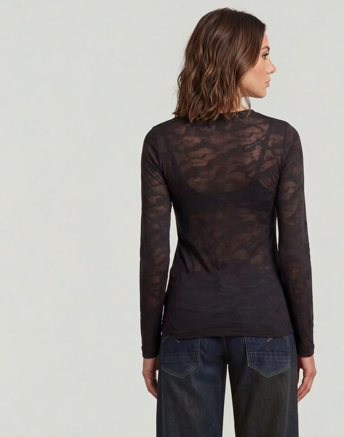 G-Star RAW Fine Lace AOP Slim Top Meerkleurig Dames - Foto 5
