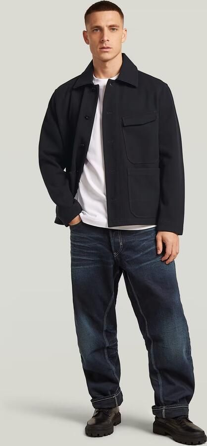 G-Star RAW Flannel Chore Jack Midden blauw Heren - Foto 6