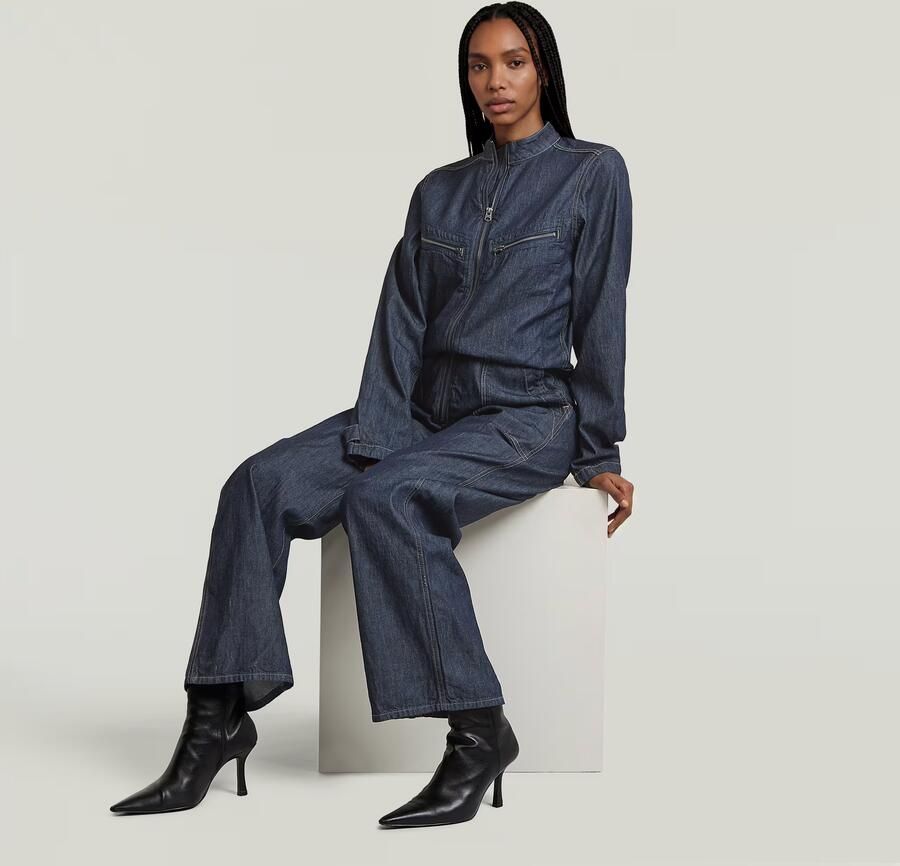 G-Star RAW Flight Longsleeve Jumpsuit Donkerblauw Dames - Foto 4