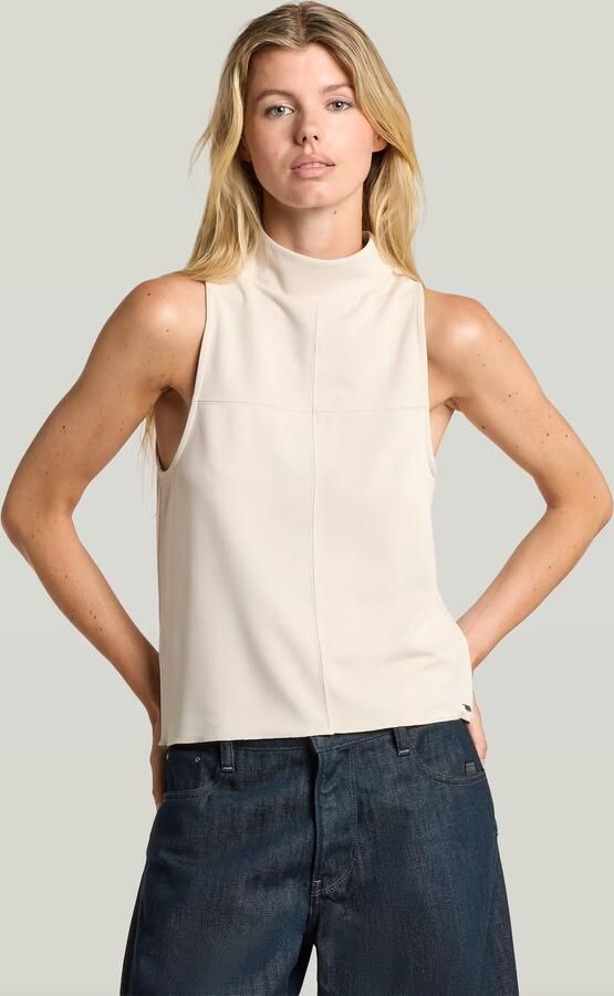 G-Star RAW Flowy Slim Mock T-Shirt Wit Dames - Foto 4