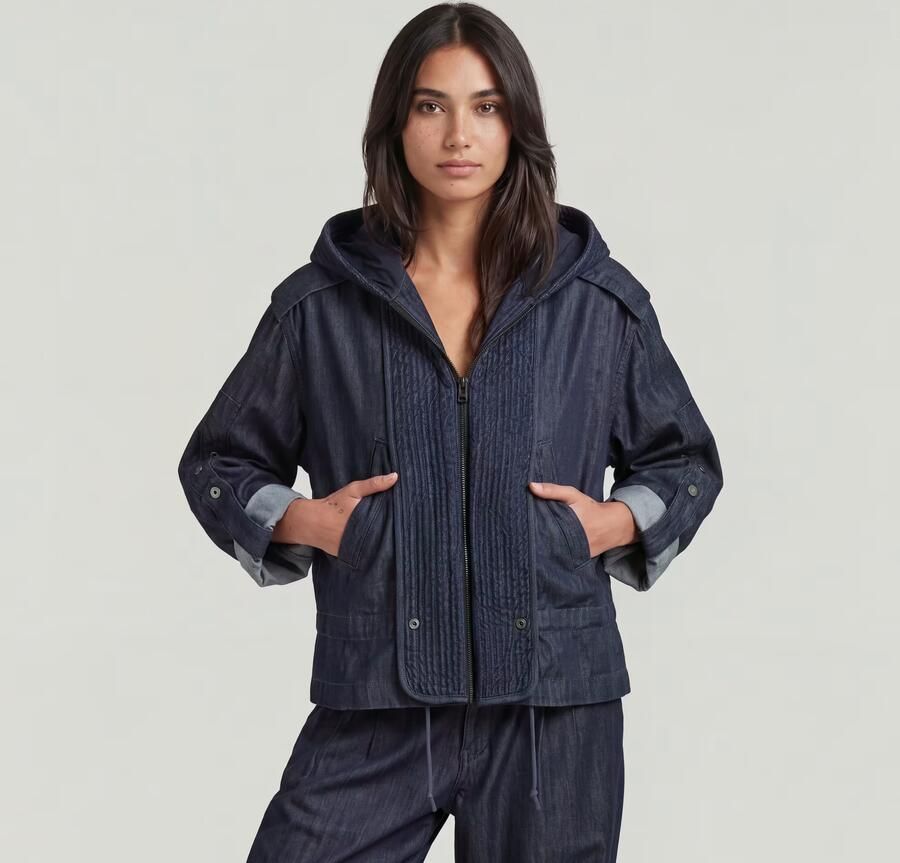 G-Star RAW Fluid Cropped Jack Donkerblauw Dames - Foto 5