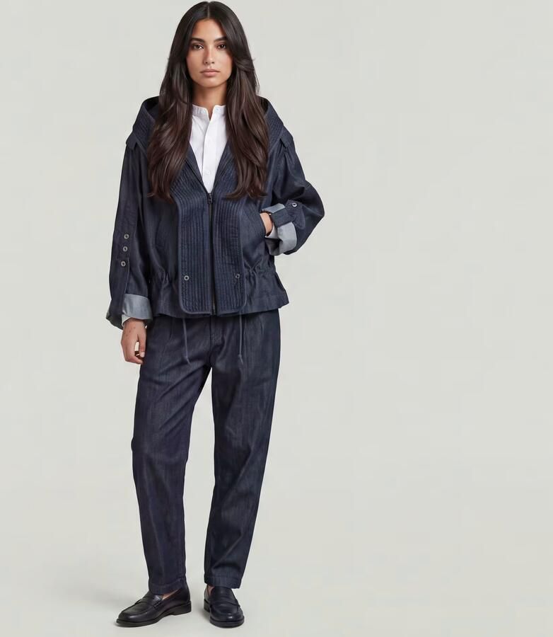 G-Star RAW Fluid Cropped Jack Donkerblauw Dames - Foto 6