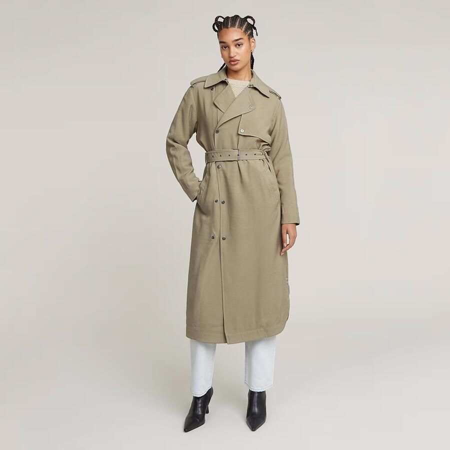 G-Star RAW Fluid Trenchcoat Groen Dames - Foto 7
