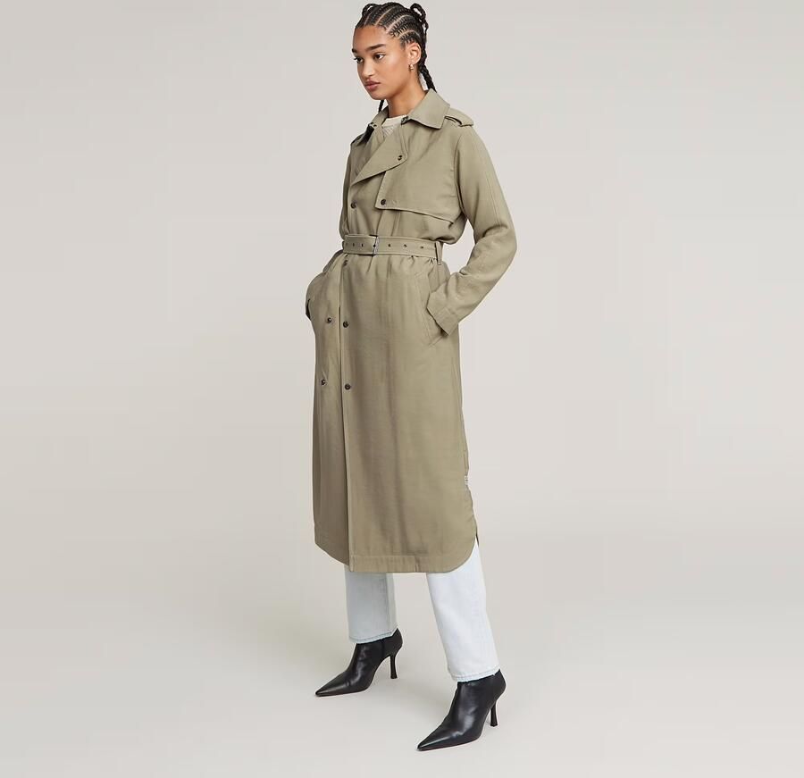 G-Star RAW Fluid Trenchcoat Groen Dames - Foto 5