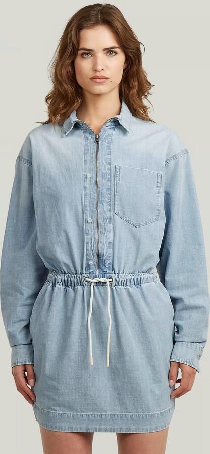 G-Star RAW Fluid Utility Jurk Lichtblauw Dames
