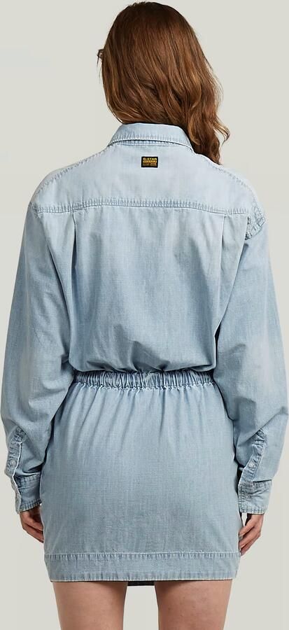 G-Star RAW Fluid Utility Jurk Lichtblauw Dames - Foto 7