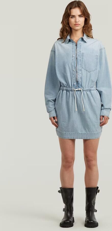 G-Star RAW Fluid Utility Jurk Lichtblauw Dames - Foto 6
