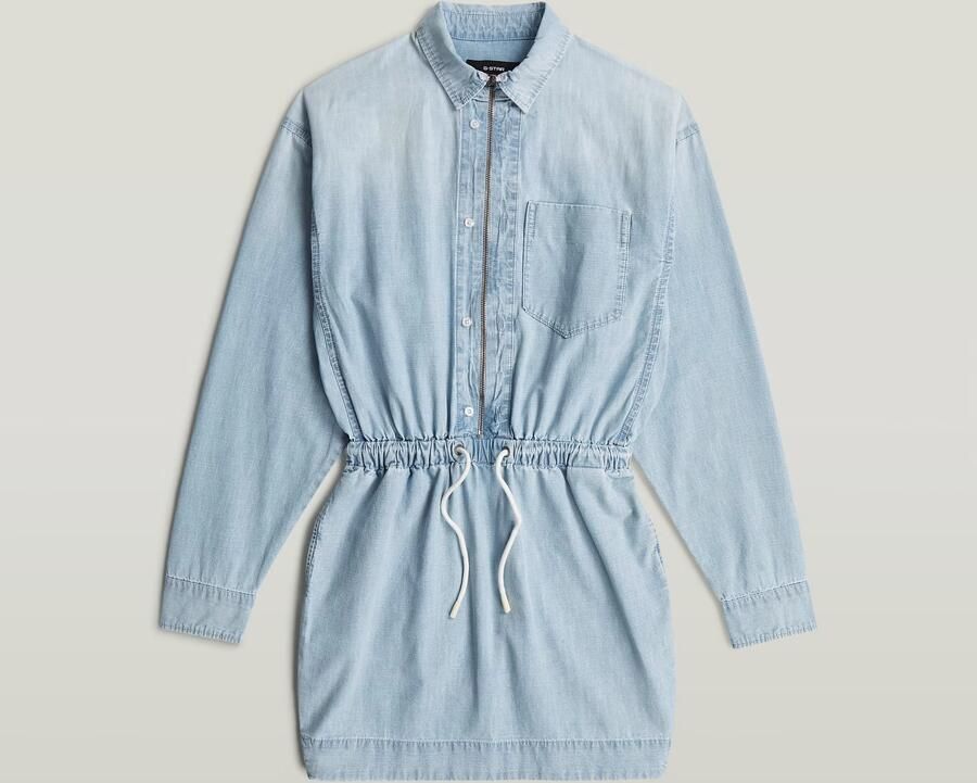 G-Star RAW Fluid Utility Jurk Lichtblauw Dames - Foto 4