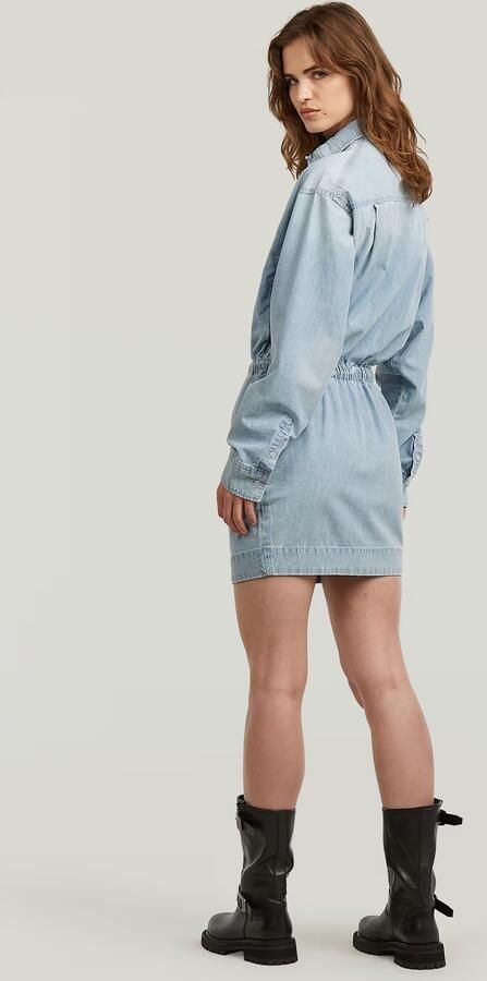 G-Star RAW Fluid Utility Jurk Lichtblauw Dames - Foto 5