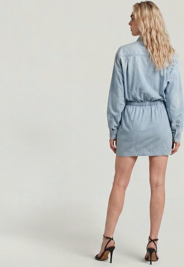 G-Star RAW Fluid Utility Jurk Lichtblauw Dames - Foto 6