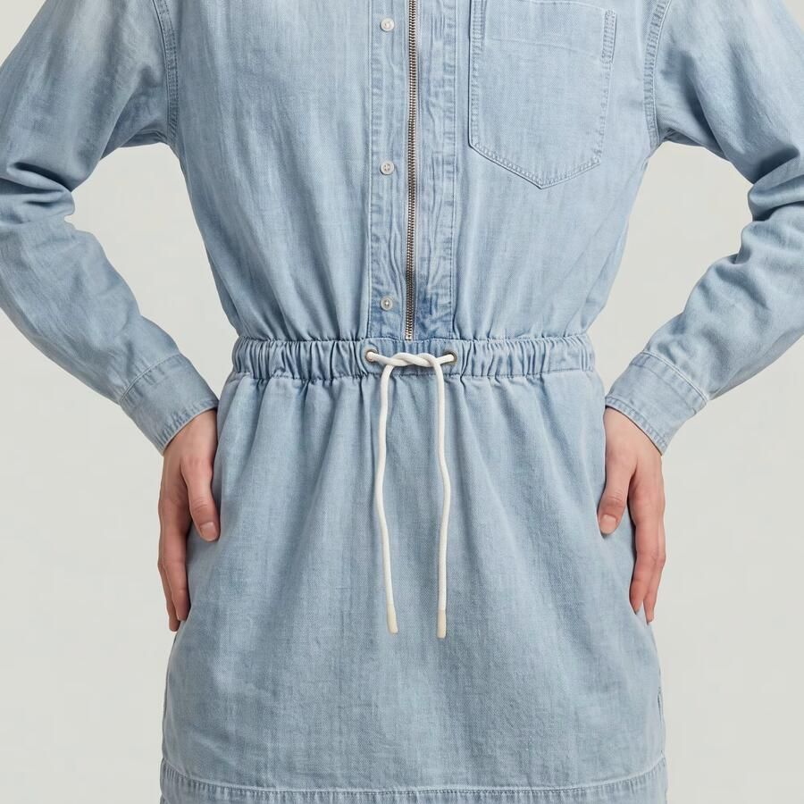 G-Star RAW Fluid Utility Jurk Lichtblauw Dames - Foto 3