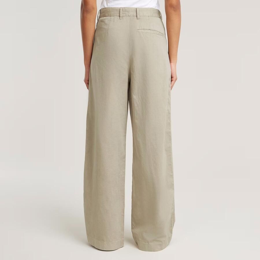 G-Star RAW Fluid Wide Leg Broek Beige Dames