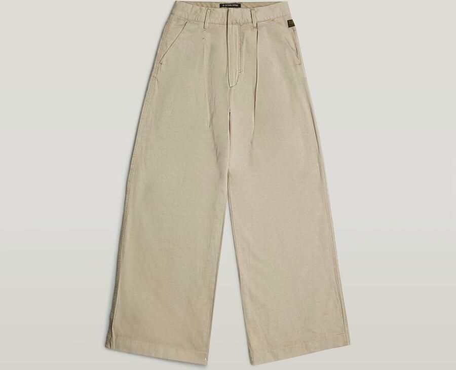 G-Star RAW Fluid Wide Leg Broek Beige Dames - Foto 6