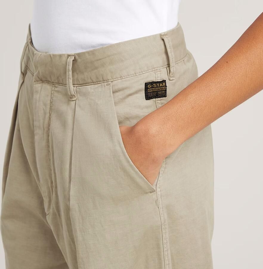 G-Star RAW Fluid Wide Leg Broek Beige Dames - Foto 5