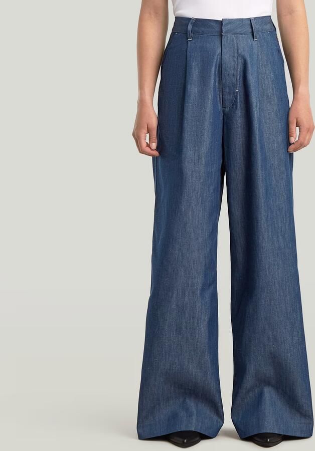 G-Star RAW Fluid Wide Leg Broek Donkerblauw Dames - Foto 4