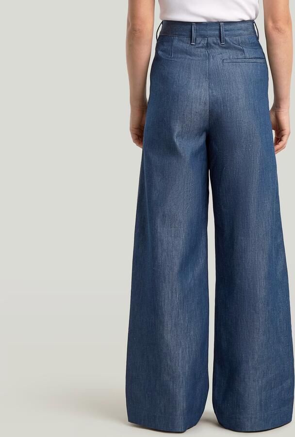 G-Star RAW Fluid Wide Leg Broek Donkerblauw Dames - Foto 5