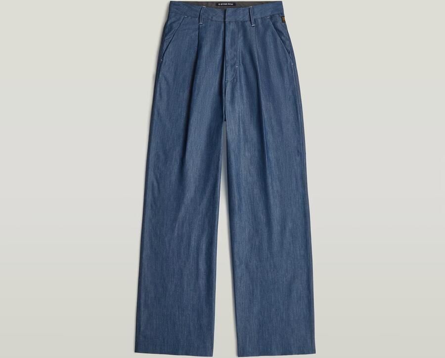 G-Star RAW Fluid Wide Leg Broek Donkerblauw Dames