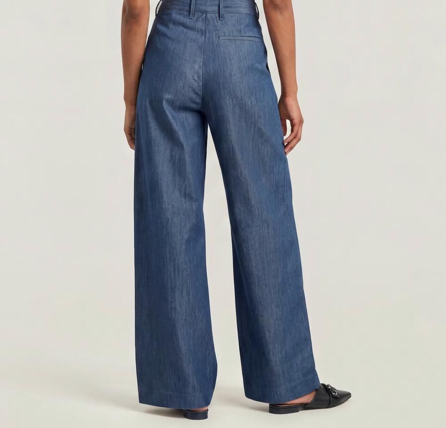 G-Star RAW Fluid Wide Leg Broek Donkerblauw Dames - Foto 4