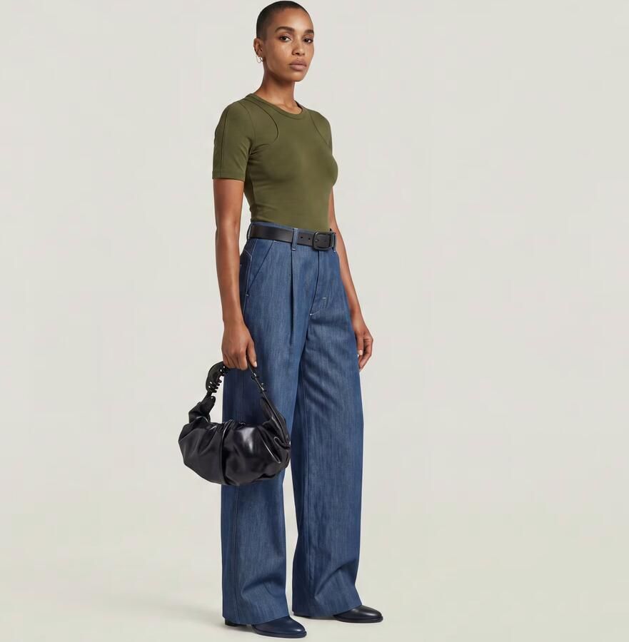G-Star RAW Fluid Wide Leg Broek Donkerblauw Dames - Foto 3