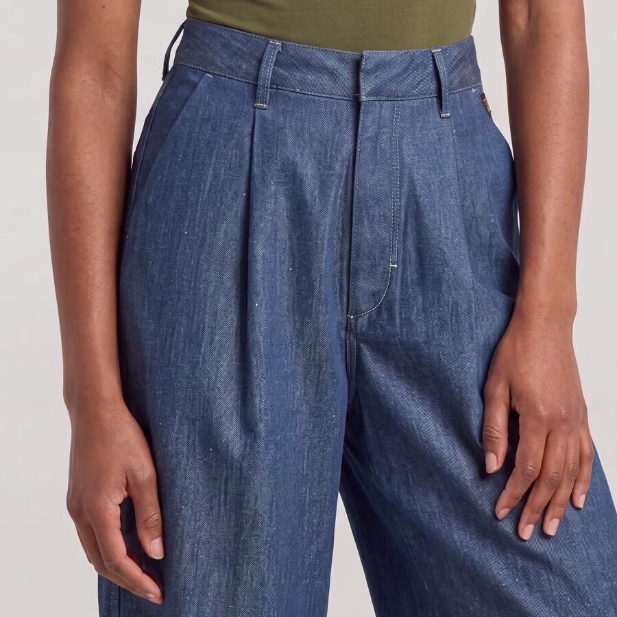 G-Star RAW Fluid Wide Leg Broek Donkerblauw Dames - Foto 2