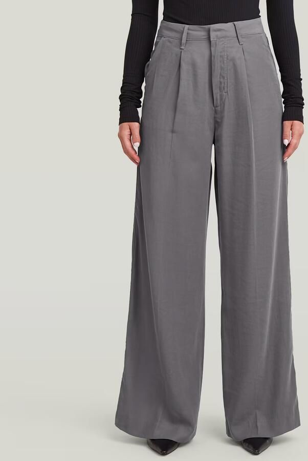 G-Star RAW Fluid Wide Leg Broek Grijs Dames