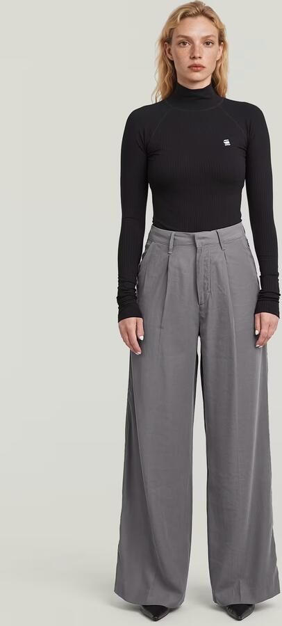 G-Star RAW Fluid Wide Leg Broek Grijs Dames - Foto 6