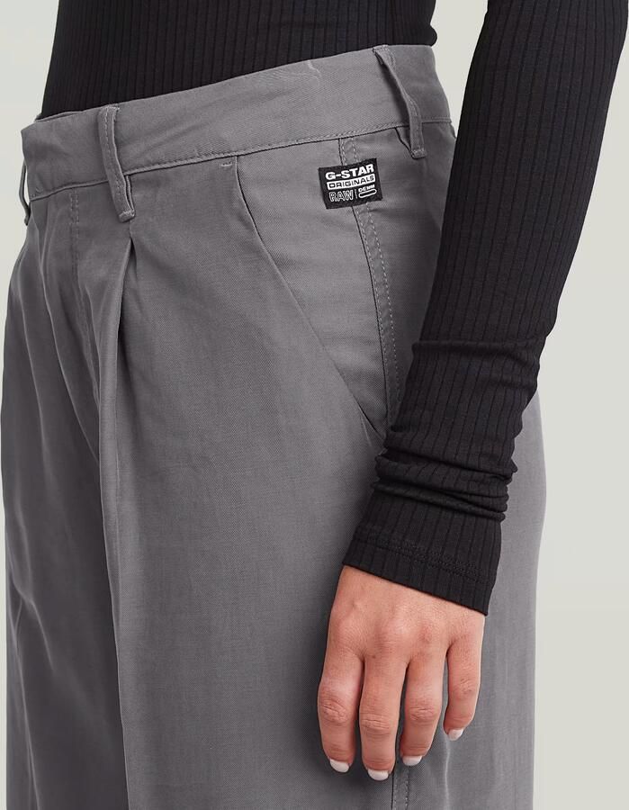 G-Star RAW Fluid Wide Leg Broek Grijs Dames - Foto 4