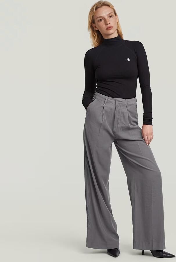 G-Star RAW Fluid Wide Leg Broek Grijs Dames - Foto 5